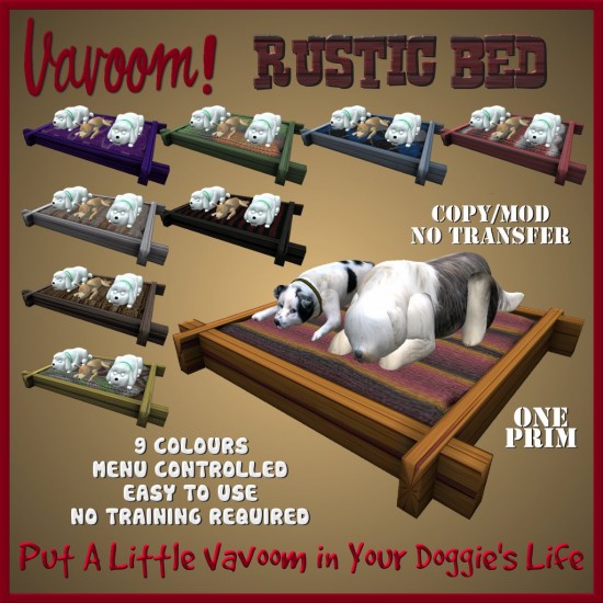 Vavoom Rustic Dog Bed Poster